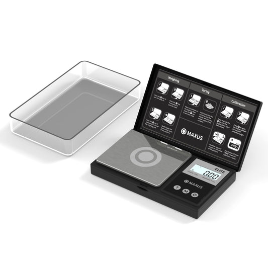 MAXUS Digital Pocket Gram Scale 500g x 0.01g High Precision with Tray, Weighs Small Food, Jewelry, Ounces, Grains, LCD Display, Tare Function